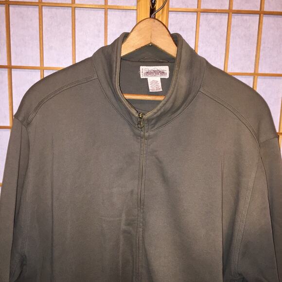 L.L.BEAN KATAHDIN IRON WORKS green full zip heavy sweatswhirt XXL reg FLAWS - Picture 2 of 7